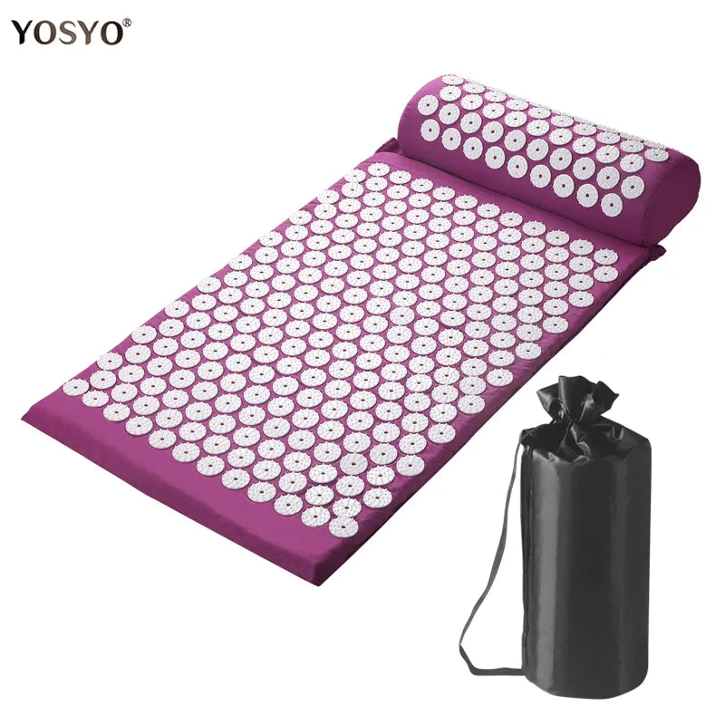 Yoga Acupressure Mat Neck Back Foot Massager Pain Stress Relief Massage Cushion Pad